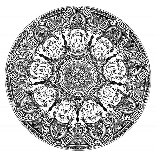 Ganesha Mandala Drawing by V Pugalenthi | ArtZolo.com