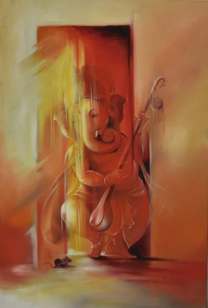 Ganesha Pitambara Painting by Durshit Bhaskar | ArtZolo.com