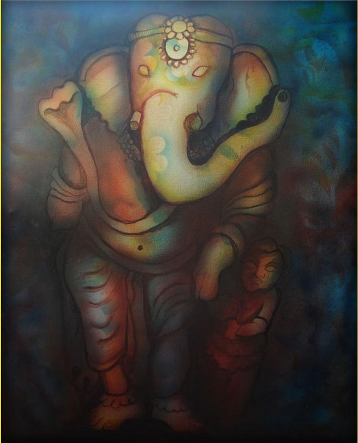 Ganesha Series Painting by Sripad Kulkarni | ArtZolo.com