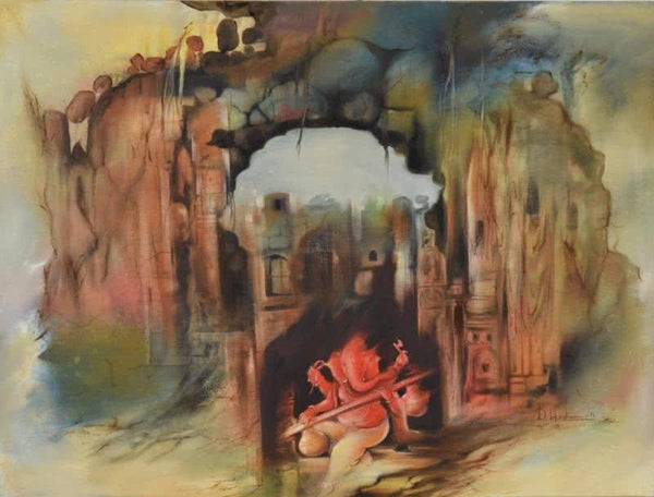 Ganesha Shashivarnam Painting by Durshit Bhaskar | ArtZolo.com