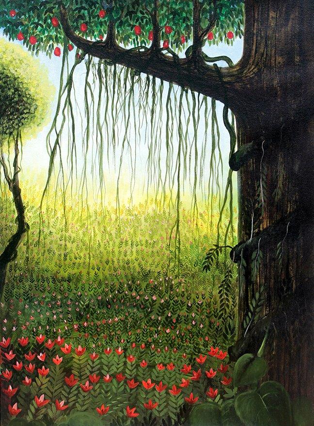 Garden View Painting by Seby Augustine | ArtZolo.com