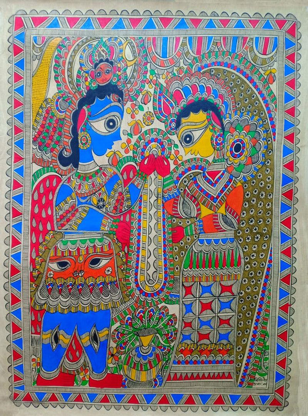 Garland Ceremony Traditional Art by Mithilesh Jha | ArtZolo.com