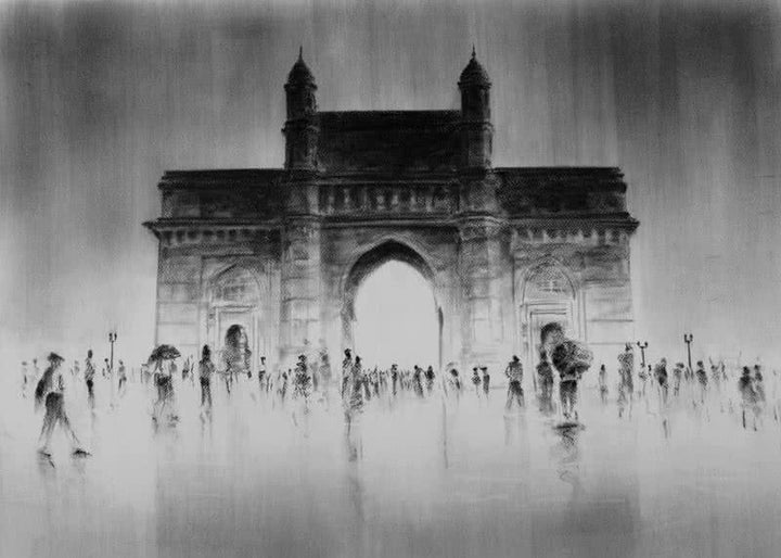 Gate Of India Painting by Mukhtar Kazi | ArtZolo.com