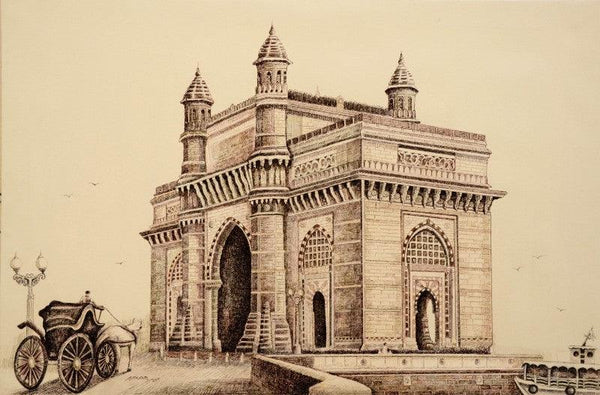 Gate Way Of India Bombay Drawing by Aman A | ArtZolo.com