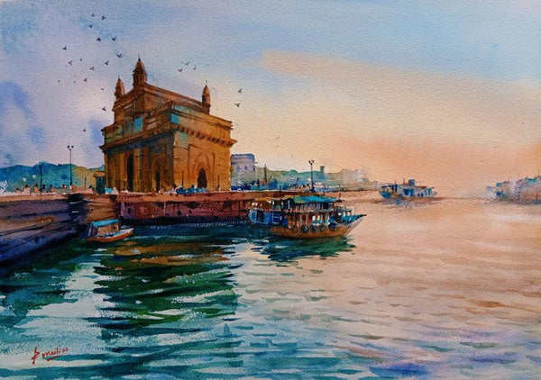 Gate Way Of India Painting by Prasanta Maiti | ArtZolo.com