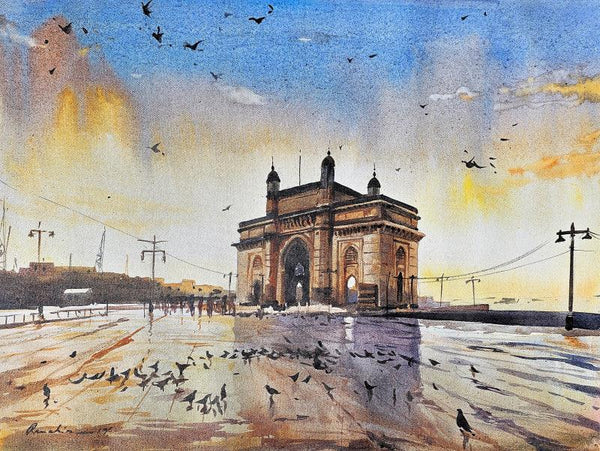 Gateway India Mumbai Painting by Ranabir Saha | ArtZolo.com