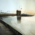 Cityscape watercolor painting titled 'Gateway Of India', 9x12 inches, by artist Arunava Ray on Paper