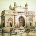 Cityscape ink drawing titled 'Gateway Of India', 24x30 inches, by artist Aman A on Canvas
