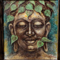 Religious oil painting titled 'Gautama Buddha 2', 36x32 inches, by artist Darshan Sharma on Canvas