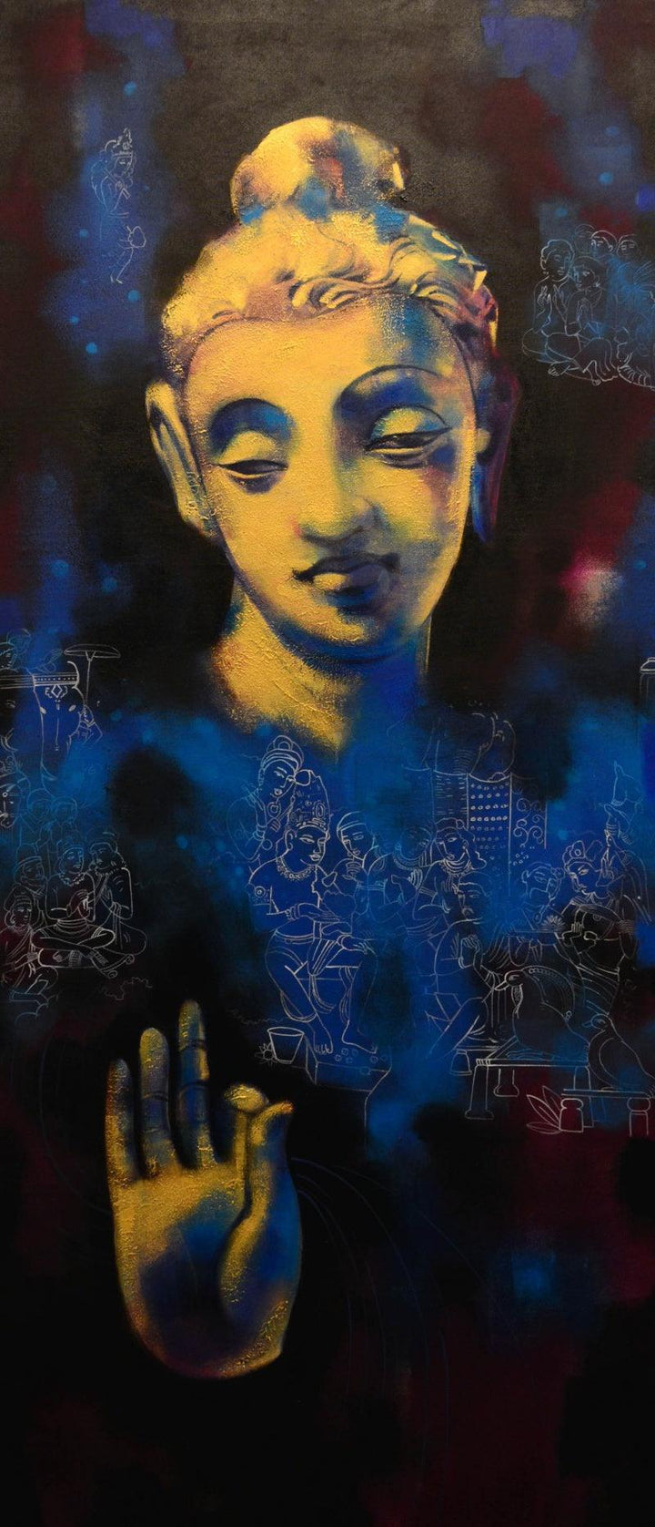 Gautama Buddha Painting by Devendra Nimbargikar | ArtZolo.com
