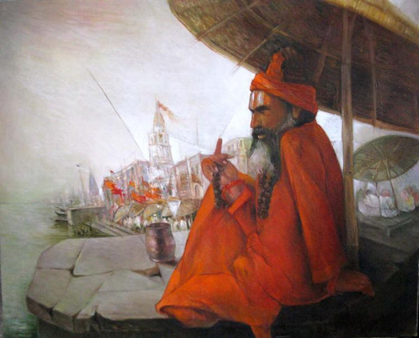 Ghats Of Banaras Painting by Arun Samadder | ArtZolo.com