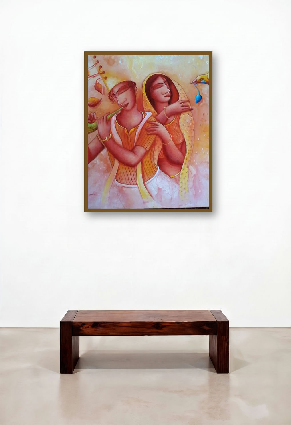 Gift Of Love (Whispers of the Heart) by artist Samir Sarkar displayed in a Elegant Hotel Lobby