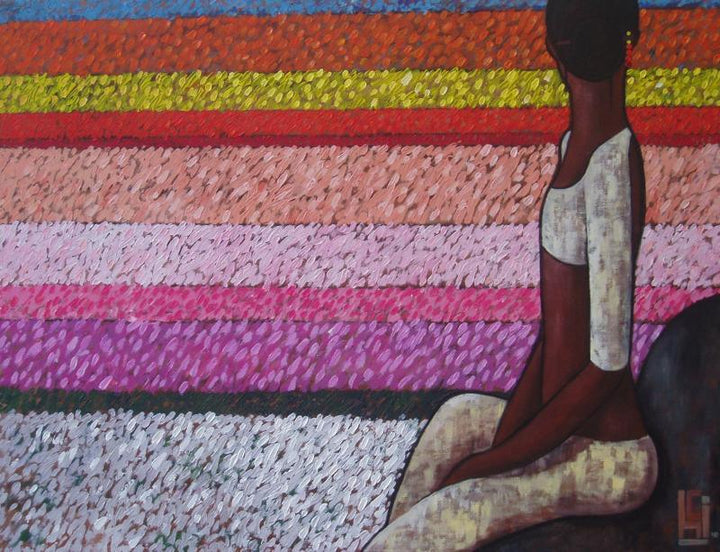 Girl In The Flower Fields Painting by Suruchi Jamkar | ArtZolo.com