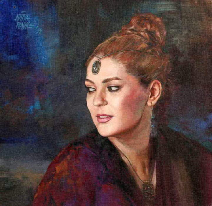 Girl Large Painting by Aditya Phadke | ArtZolo.com