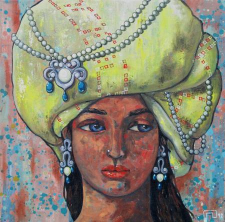 Girl With A Yellow Turban Painting by Suruchi Jamkar | ArtZolo.com