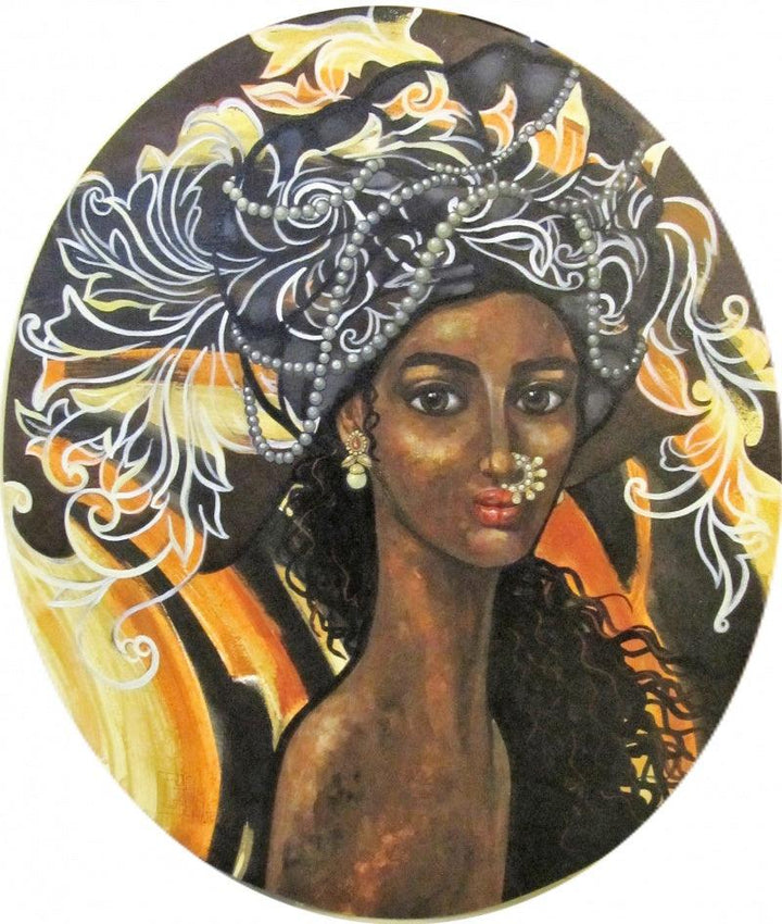 Girl With Pearls Painting by Suruchi Jamkar | ArtZolo.com