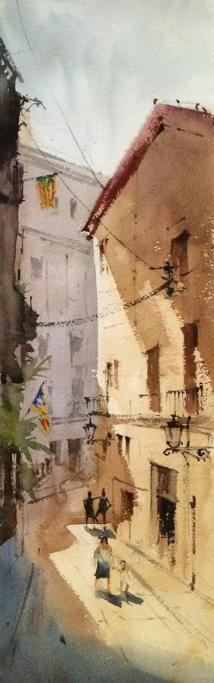 Girona Street Spain Painting by Vikrant Shitole | ArtZolo.com