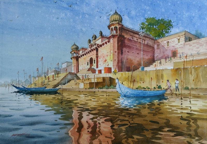 Glow Of Varanasi 1 Painting by Abhijit Jadhav | ArtZolo.com
