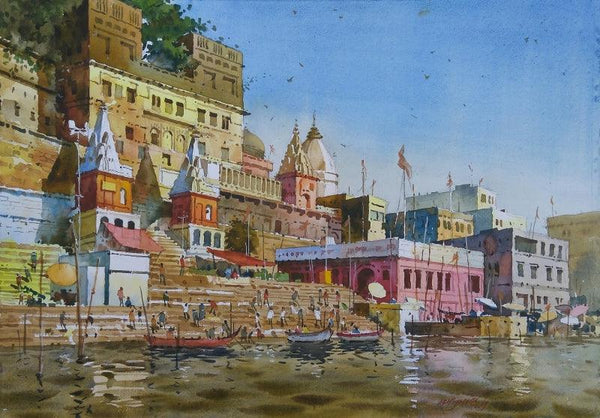 Glow Of Varanasi 2 Painting by Abhijit Jadhav | ArtZolo.com