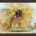 Landscape watercolor painting titled 'Goat', 20x14 inches, by artist Swapnil Mhapankar on Handmade Paper