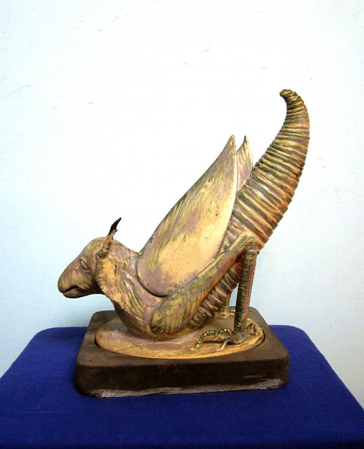 Goathopper Sculpture by Dulal Chandra Manna | ArtZolo.com