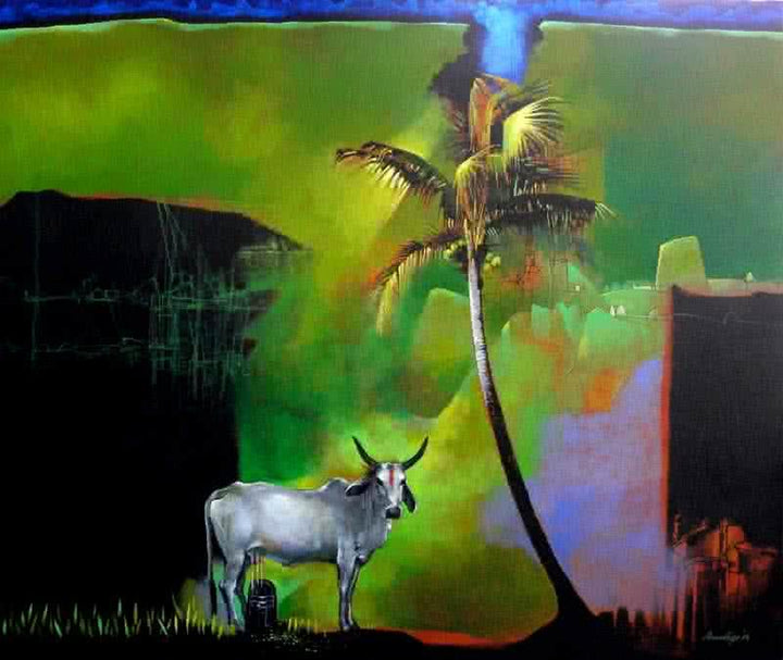 God Story Painting by Pradip Sengupta | ArtZolo.com