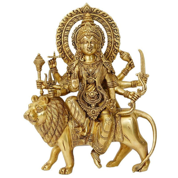 Goddess Durga Maa On Lion 2 Handicraft by Brass Handicrafts | ArtZolo.com