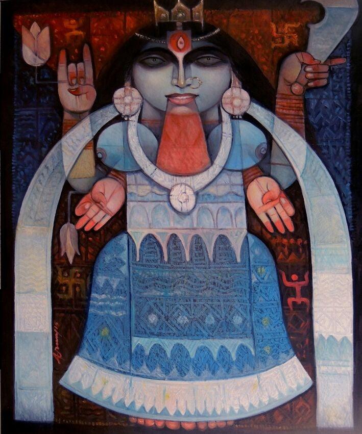 Goddess Kali Painting by Arun Samadder | ArtZolo.com