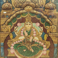 Religious tanjore traditional art titled 'Goddess Saraswati', 60x48 inches, by artist Tanjore Tanjaur on Wood