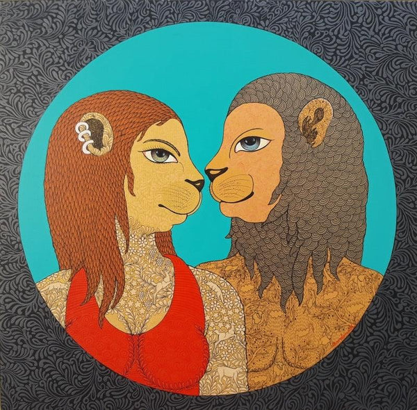 Golden Couple Painting by Bandana Kumari | ArtZolo.com