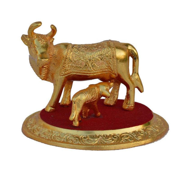 Golden Cow With Calf Statue Handicraft by E Craft | ArtZolo.com