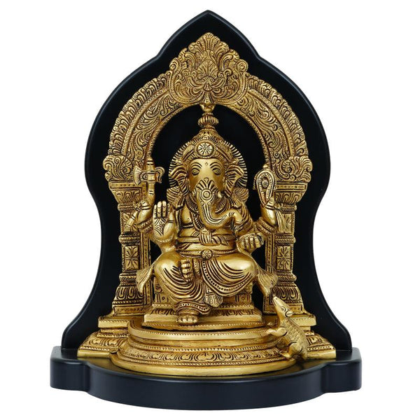 Golden Lord Ganesha Handicraft by Brass Handicrafts | ArtZolo.com