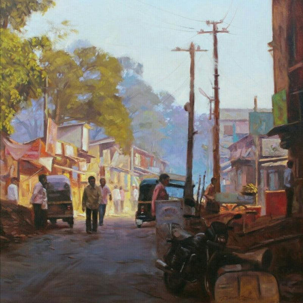 Golden Morning Painting by Manoj Deshmukh | ArtZolo.com