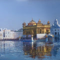 Cityscape acrylic painting titled 'Golden Temple', 36x48 inches, by artist Bijay Biswaal on Canvas
