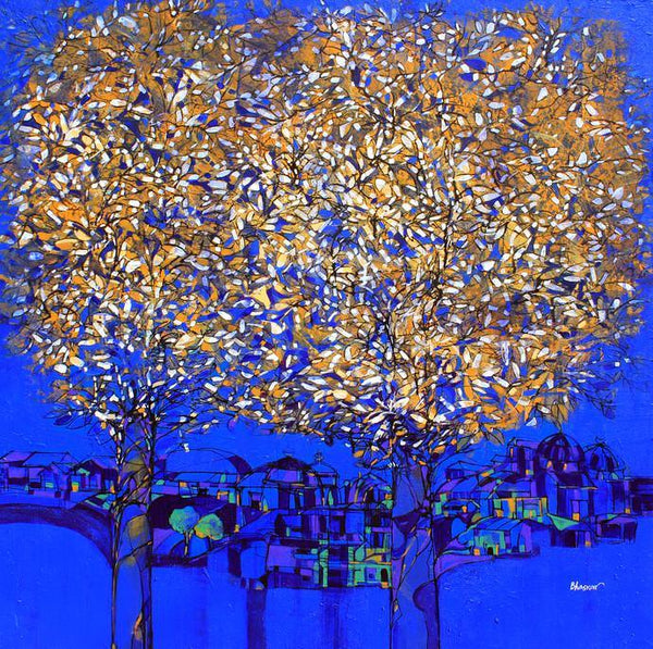 Golden Tree Of Life Painting by Bhaskar Rao | ArtZolo.com
