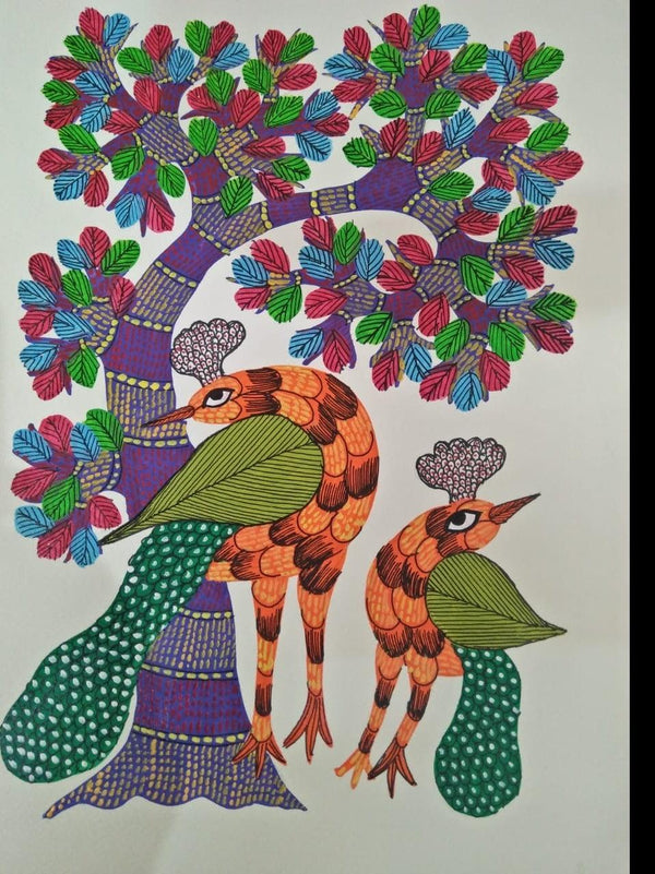 Gond 12 Traditional Art by Choti Gond Artist | ArtZolo.com