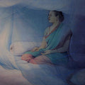 Figurative watercolor painting titled 'Good Morning', 15x22 inches, by artist Rajib Gain on Paper