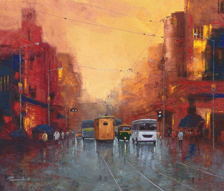 Good Morning Kolkata 5 Painting by Purnendu Mandal | ArtZolo.com