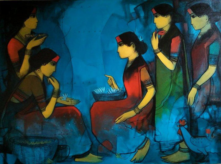 Gossip Painting by Sachin Sagare | ArtZolo.com