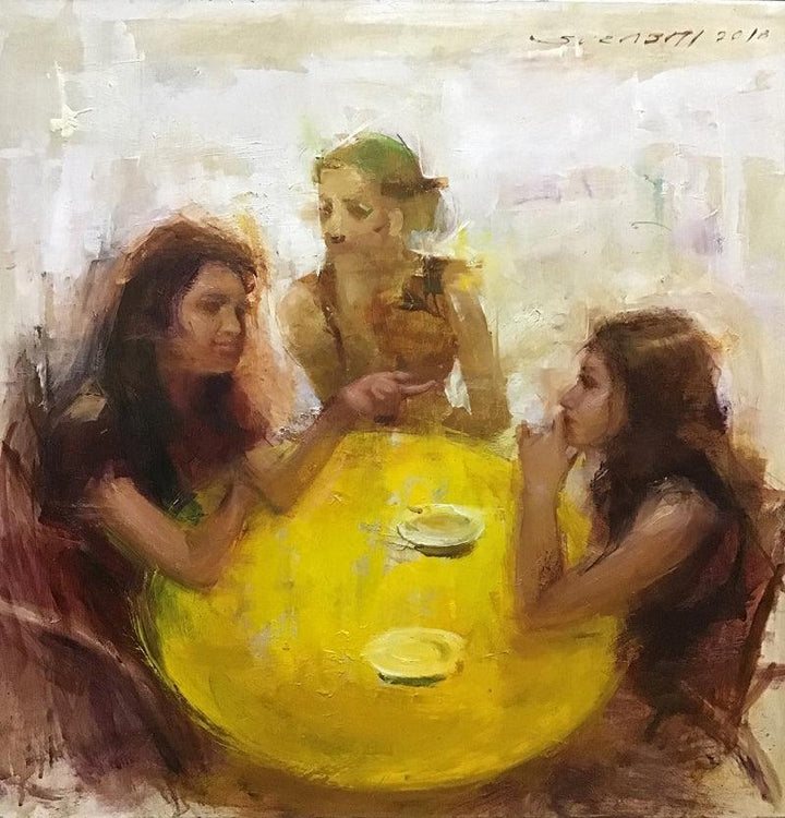 Gossip Painting by Surabhi Gulwelkar | ArtZolo.com