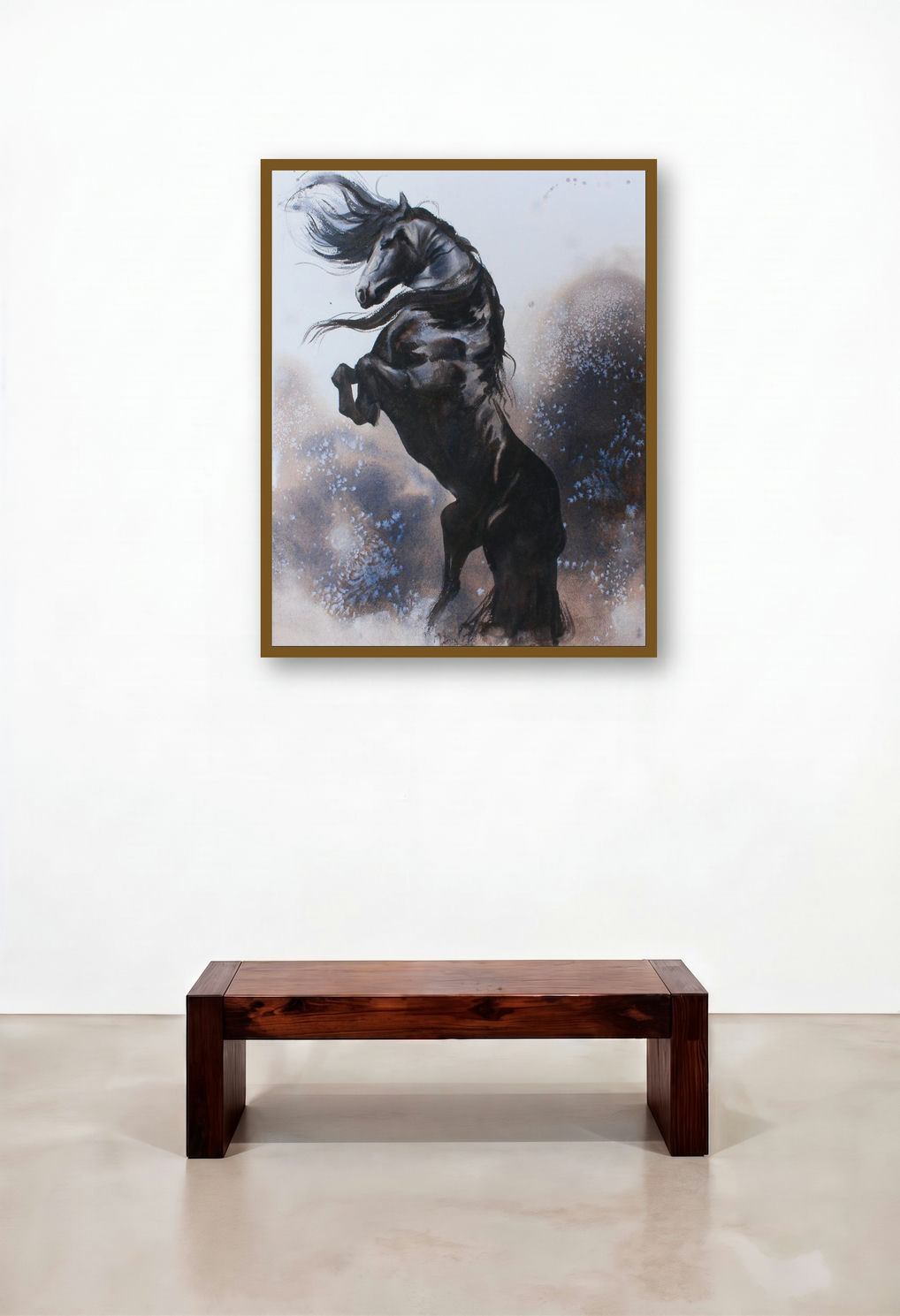 Grace (Majestic Stallion) by artist Anupam Chauhan displayed in a Contemporary Dining Room