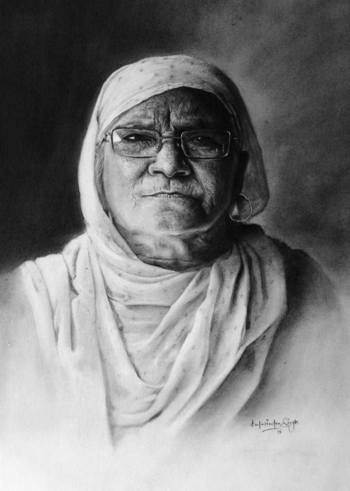 Grandmother Drawing by Kulwinder Singh | ArtZolo.com