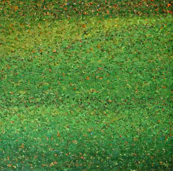 Green Abstract Painting by Vinit Kumar | ArtZolo.com