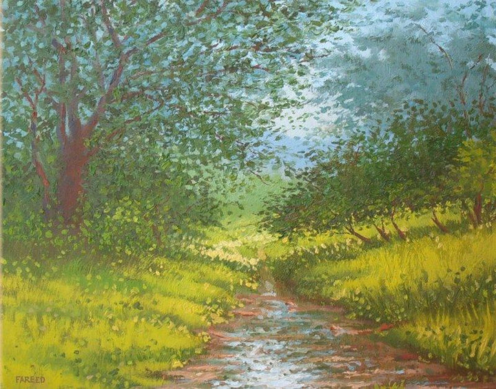 Greenery With Stream Painting by Fareed Ahmed | ArtZolo.com