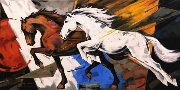 Horse Series 158 Painting by Devidas Dharmadhikari | ArtZolo.com