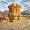 Cityscape watercolor painting titled 'Hampi', 14x20 inches, by artist NanaSaheb Yeole on Paper