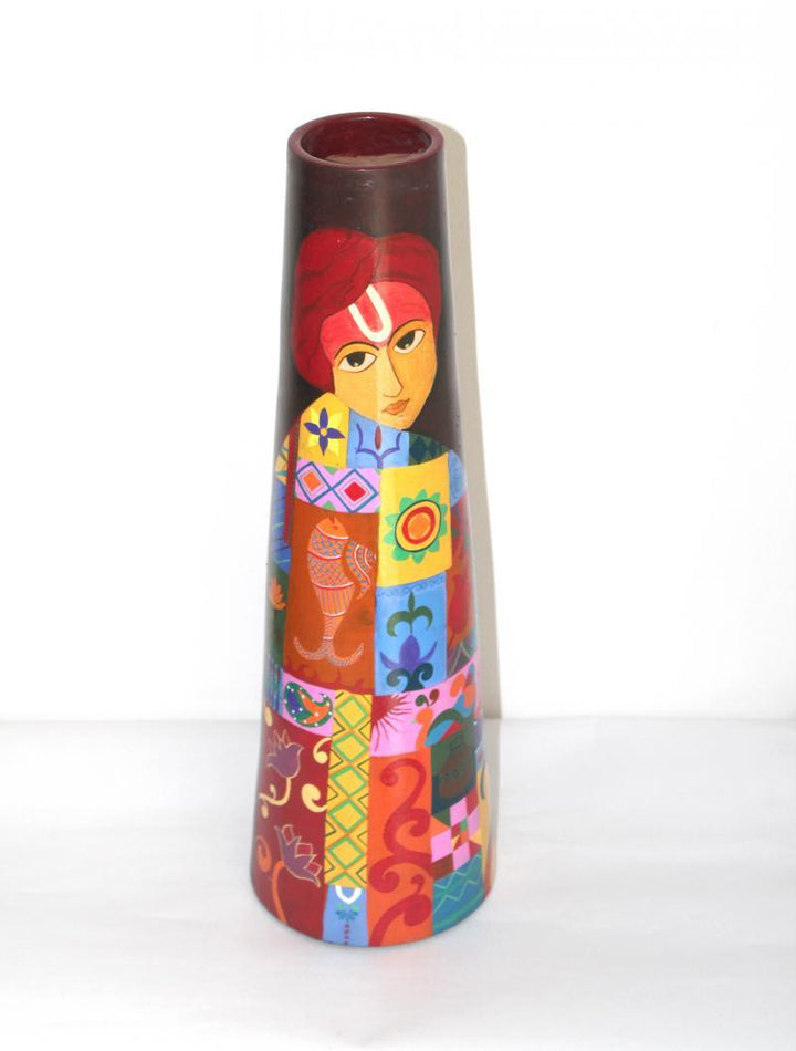 Hand Painted Krishna Vase Handicraft by Akanksha Rastogi | ArtZolo.com