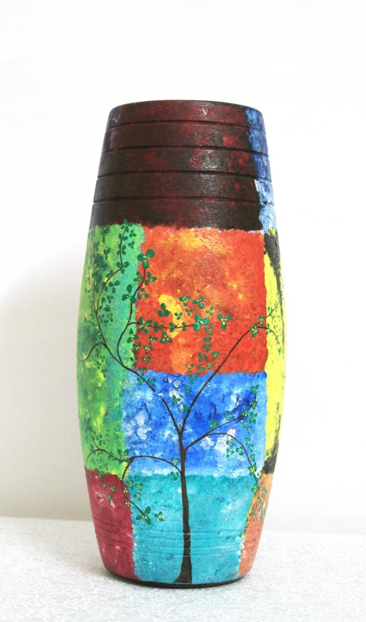 Hand Painted Nature Vase Handicraft by Akanksha Rastogi | ArtZolo.com
