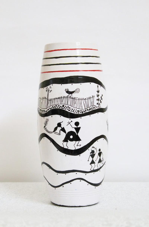 Hand Painted Tribal Vase I Handicraft by Akanksha Rastogi | ArtZolo.com