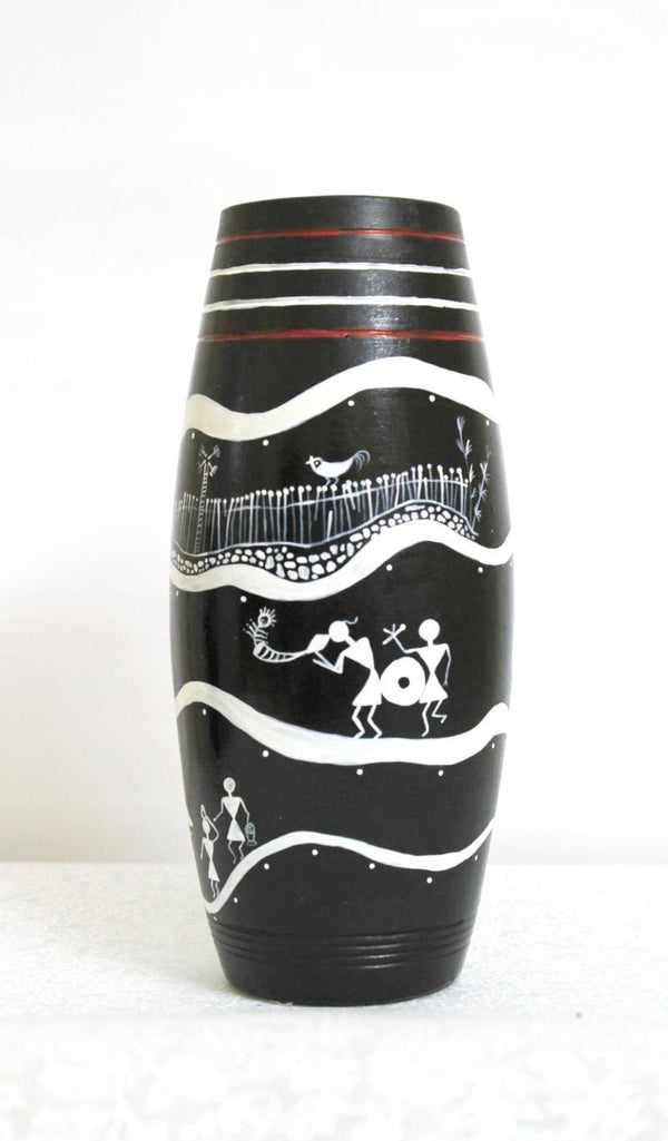 Hand Painted Tribal Vase Ii Handicraft by Akanksha Rastogi | ArtZolo.com